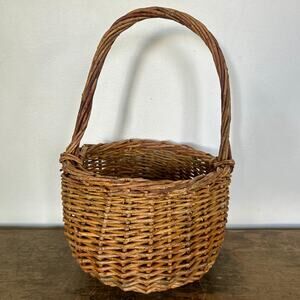 Vintage Wicker Woven Handled Basket | Vintage Home Decor | Cottagecore Farmhouse